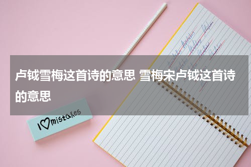 卢钺雪梅这首诗的意思 雪梅宋卢钺这首诗的意思