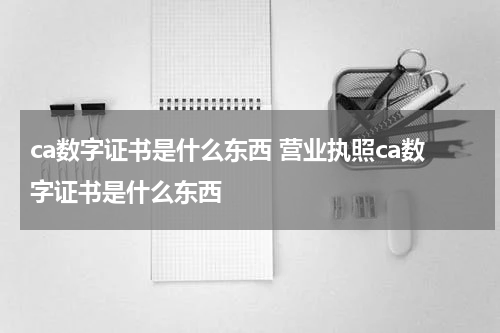 ca数字证书是什么东西 营业执照ca数字证书是什么东西