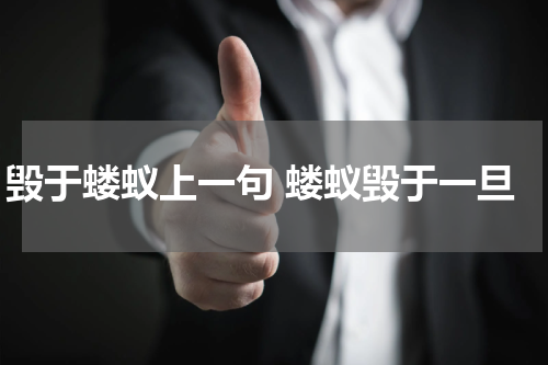 毁于蝼蚁上一句 蝼蚁毁于一旦