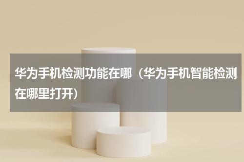 华为手机检测功能在哪（华为手机智能检测在哪里打开）