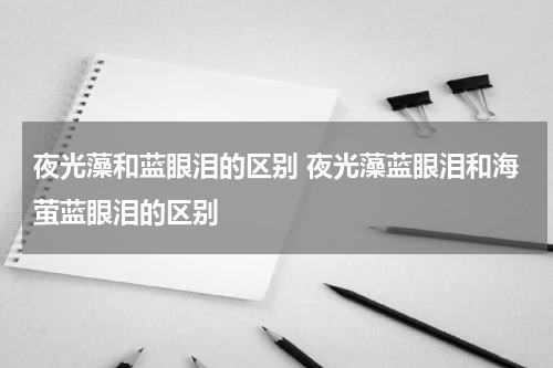 夜光藻和蓝眼泪的区别 夜光藻蓝眼泪和海萤蓝眼泪的区别