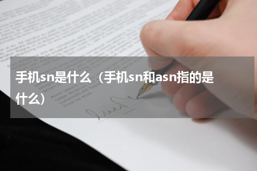 手机sn是什么（手机sn和asn指的是什么）