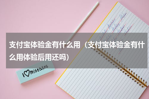 支付宝体验金有什么用（支付宝体验金有什么用体验后用还吗）