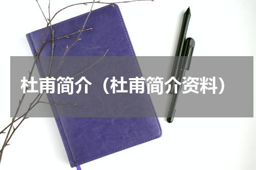 杜甫简介（杜甫简介资料）
