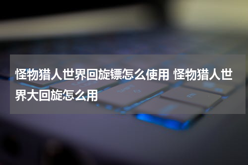 怪物猎人世界回旋镖怎么使用 怪物猎人世界大回旋怎么用