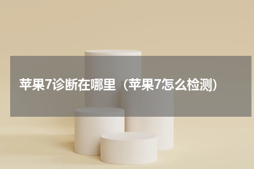 苹果7诊断在哪里（苹果7怎么检测）