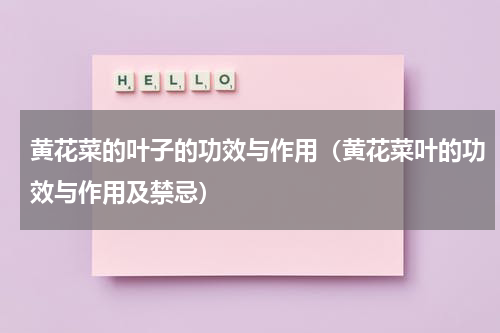 黄花菜的叶子的功效与作用（黄花菜叶的功效与作用及禁忌）