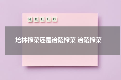 培林榨菜还是涪陵榨菜 涪陵榨菜
