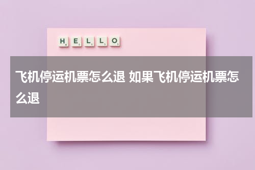 飞机停运机票怎么退 如果飞机停运机票怎么退