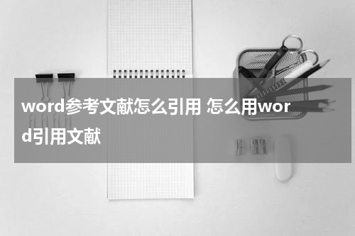 word参考文献怎么引用 怎么用word引用文献