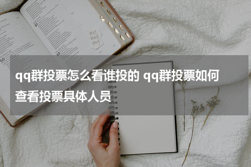 qq群投票怎么看谁投的 qq群投票如何查看投票具体人员