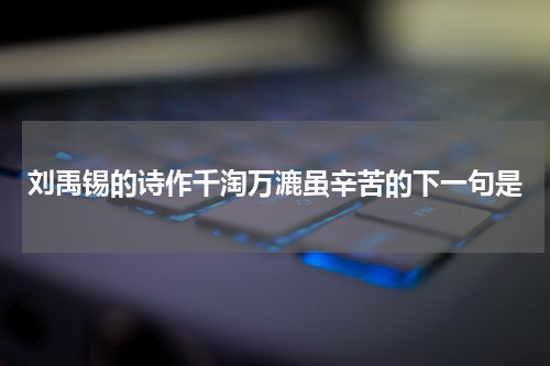 刘禹锡的诗作千淘万漉虽辛苦的下一句是