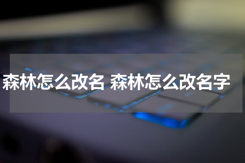 森林怎么改名 森林怎么改名字