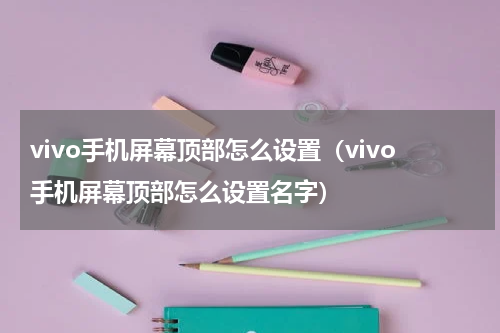 vivo手机屏幕顶部怎么设置（vivo手机屏幕顶部怎么设置名字）