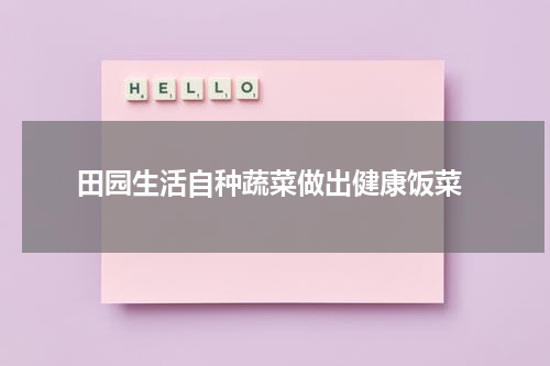  田园生活自种蔬菜做出健康饭菜